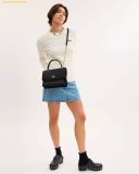  Túi Xách Coach Klare Top Handle Bag In Signature Canvas Đen Logo Size 26 CY687 
