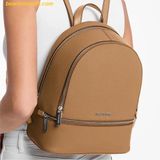  Balo Michael Kors Rhea Medium Pebbled Leather Backpack - Màu Nâu 