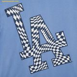  Áo Phông MLB Checkerboard Clipping Logo Overfit Short Sleeve T-Shirt LA L. Cobalt Blue 3ATSO0233-07CBL 
