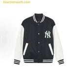  Áo Khoác Bomber MLB Wool Basic Varsity Jacket 3AJPV0141-50BKS Đen 