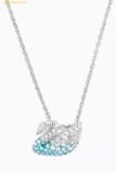  Dây Chuyền Swarovski Iconic Swan pendant Swan, Small, Blue, Rhodium plated 5512094 