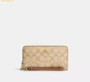  Ví Dài Coach Long Zip Around Wallet In Signature Canvas Light Khaki C4452 