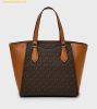  Túi Tote Michael Kors Taryn Small Signature Logo and Leather Convertible Crossbody Bag 32F4GTBC1B Brown 