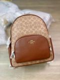 Balo Coach Court Backpack In Blocked Signature Canvas Khaki Logo 
