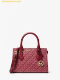  Túi Xách Michael Kors Sheila Small Signature Logo Satchel 35F5G6HS1V Hồng Logo 