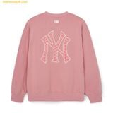  Áo Sweater MLB Long Sleeve University T-shirt Monogram Series New York Yankees 3AMTM0444-50PKM Hồng 