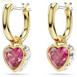  Bông Tai, Khuyên Tai Swarovski Chroma drop earrings Heart, Red 