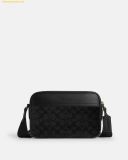  Túi Đeo Chéo Coach Graham Crossbody In Signature Canvas CV921 Đen Logo 