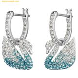  Bông Tai Khuyên Tai Swarovski Iconic Swan 5512577 - Blue 