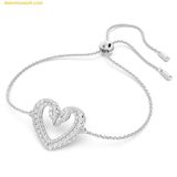  Vòng Tay , Lắc Tay Swarovski Una Bracelet Heart, White, Rhodium Plated 5625534 