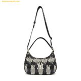  Túi Đeo Vai MLB Argyle Monogram Strap Hobo Bag New York Yankees - Đen xám 3ABQS072N-50BKS 