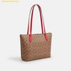  Túi Tote Coach Fiona Zip Tote Bag In Signature Canvas Carnation CBT18 - Maple 