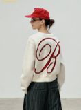  Áo Sweat Len Badblood Classic Big Logo Crewneck Sweater - Cream w-knt24-007 Trắng Kem 