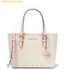  Túi Tote Mini Michael Kors Jet Set Travel Extra Small Logo Top-Zip Tote Bag Powder Blush Trắng Logo 