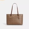  Túi Tote Coach Station Tote Bag In Signature Canvas Tan brown CCD69 