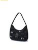  Túi Đeo Vai MLB Hip Monogram JQD Denim Hobo Bag New York Yankees Black 