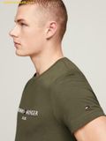  Áo Phong Tommy Hilfiger Logo Embroidery Slim T-Shirt Aegean Sea 