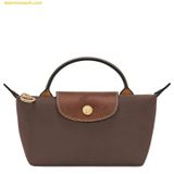  Túi Đeo Chéo Longchamp Le Pliage Original Pouch với tay cầm Mocha 
