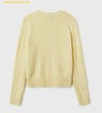  Áo Sweat WHOAU Steve V-neck Cable Sweater WHKAF1104F Vàng 