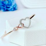  Vòng Tay, Lắc Tay Swarovski Hyperbola bangle Infinity and heart, White, Mixed metal finish 5518869 