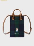 Túi Đeo Chéo WHOAU Canvas Mini Square Bag Màu Xanh Caro 