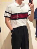 Áo Polo Tommy Hilfiger Men Colourblocked Polo Collar Applique T-shirt Trắng 