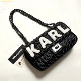  Túi Đeo Chéo Karl Lagerfeld Agyness Shoulder Bag LH9HB283 Quilted Patches Đen 