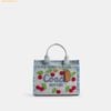  Túi Tote Coach Cargo Tote Bag 20 With Cherry Embroidery Denim Multi CDY91 