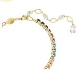  Vòng Tay, Lắc Tay Swarovski Matrix Tennis Bracelet Round shape, Multicolor, Gold tone plating 5685691 