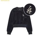  Áo Sweat Crop MLB Women's Basic Velvet Crop Man-to-Man LA (Black) 3FMTB0924-07BKS 