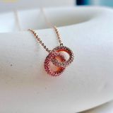  Dây Chuyền, Vòng Cổ Swarovski Dextera necklace Intertwined circles, Pink, Rose gold-tone plated 5642884 