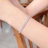  Vòng Tay, Lắc Tay Swarovski Matrix Tennis bracelet Round cut, White, Rhodium plated 5724483 