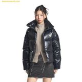  Áo Khoác Phao MLB Crop Glossy Curved Puffer Jacket New York Yankees Đen - 3FDJB2046-50BKS 