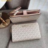  Ví Dài Michael Kors Jet Set Travel smartphone wallet with our exclusive logo 35F8GTVW0B Trắng Hồng Logo 