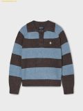  Áo Len WHOAU Bokashi Stripe Collar Pullover WHKAF4T32F Brown 