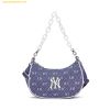 Túi Đeo Vai MLB Diamond Monogram Denim Jacquard Hobo Bag New York Yankees - D.Navy 3ABQS023N-50NYD