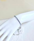  Vòng Tay, Lắc Tay SWAROVSKI Matrix Tennis bracelet Mixed round cuts, Blue, Rhodium plated 5725854 