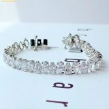  Lắc Tay Swarovski Matrix Tennis bracelet Pear cut, White, Rhodium plated 5598350 