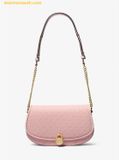  Túi Xách Michael Kors Mila Medium Signature Logo Messenger Bag Hồng Logo 