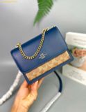  Túi Đeo Chéo Coach Mini Klare Crossbody Bag In Signature Canvas Deep Blue Tan CBR07 