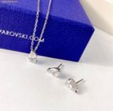  Bộ Dây Chuyền Và Lắc Tay Swarovski Stilla Attract set Pear cut, White, Rhodium plated 5569174 