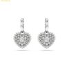  Khuyên Tai, Bông Tai Swarovski Hyperbola Rhodium Plated Crystal Pearl Heart Drop Earrings 5684384 