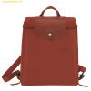  Balo Longchamp Le Pliage Original Backpack Size M Chestnut - Recycled canvas 