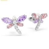  Bông Tai, Khuyên Tai Swarovski Ariana Grande x Swarovski stud earrings Mixed cuts, Dragonfly, Multicolored, Rhodium plated 5737371 