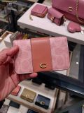  Ví Gập COACH Essential Slim Card Case In Signature Canvas Melon Pink CR542 