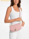  Túi Xách Michael Kors Mila Medium Signature Logo Messenger Bag Hồng Logo 