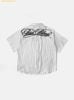 Áo Sơ Mi Bad Blood Dark Classic Short Sleeve Shirt - White/Striped w-sht25-003