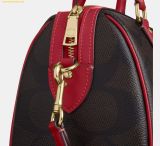  Túi Trống Coach Rowan Satchel Bag In Maxi Signature Canvas CCD76 True Red 