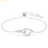  Vòng Tay, Lắc Tay SWAROVSKI Hyperbola bracelet Infinity and heart, White, Rhodium plated 5524421 