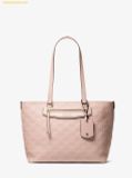  Túi Xách Michael Kors Jet Set Travel Medium Logo Embossed Leather Tote Bag Light Pink 30S6GTVT6B 